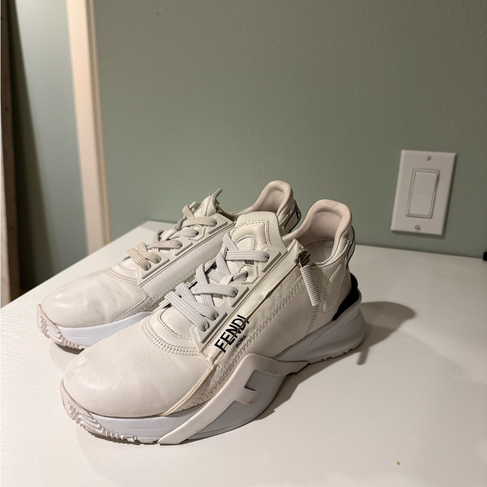 Fendi Cream and Black Sneakers - Picture 4 of 9
